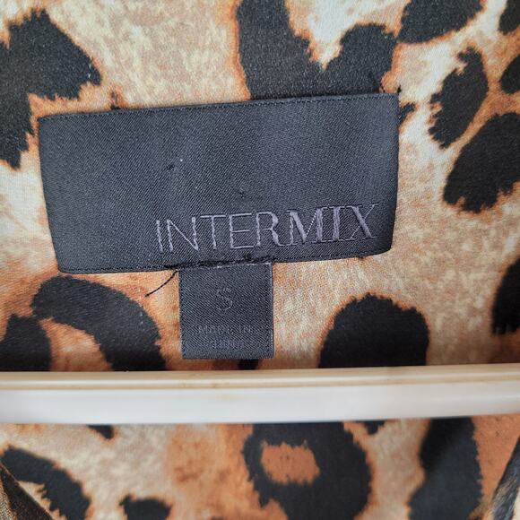 Intermix cheetah print sheer layered ruffled flowy long sleeved dress size small - Picture 5 of 12